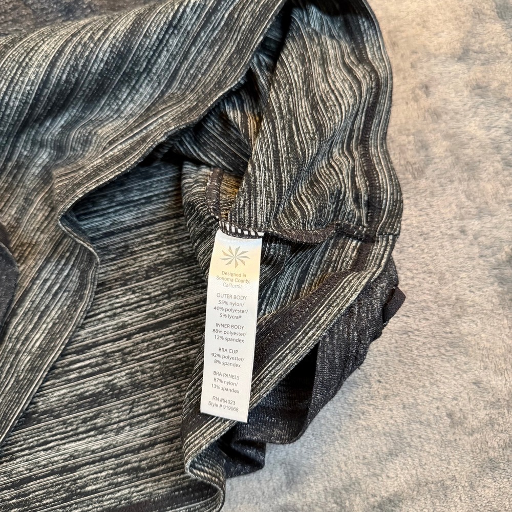 Athleta Space Dye Racerback Tank Top Shelf Bra Gray Womens Small 919068 - Picture 7 of 10